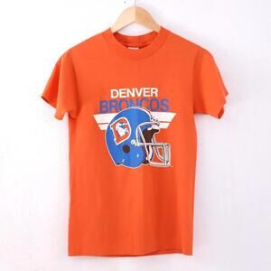 1980S Denver Broncos Super Bowl Era Orange And Blue Single Stitch T Shirt